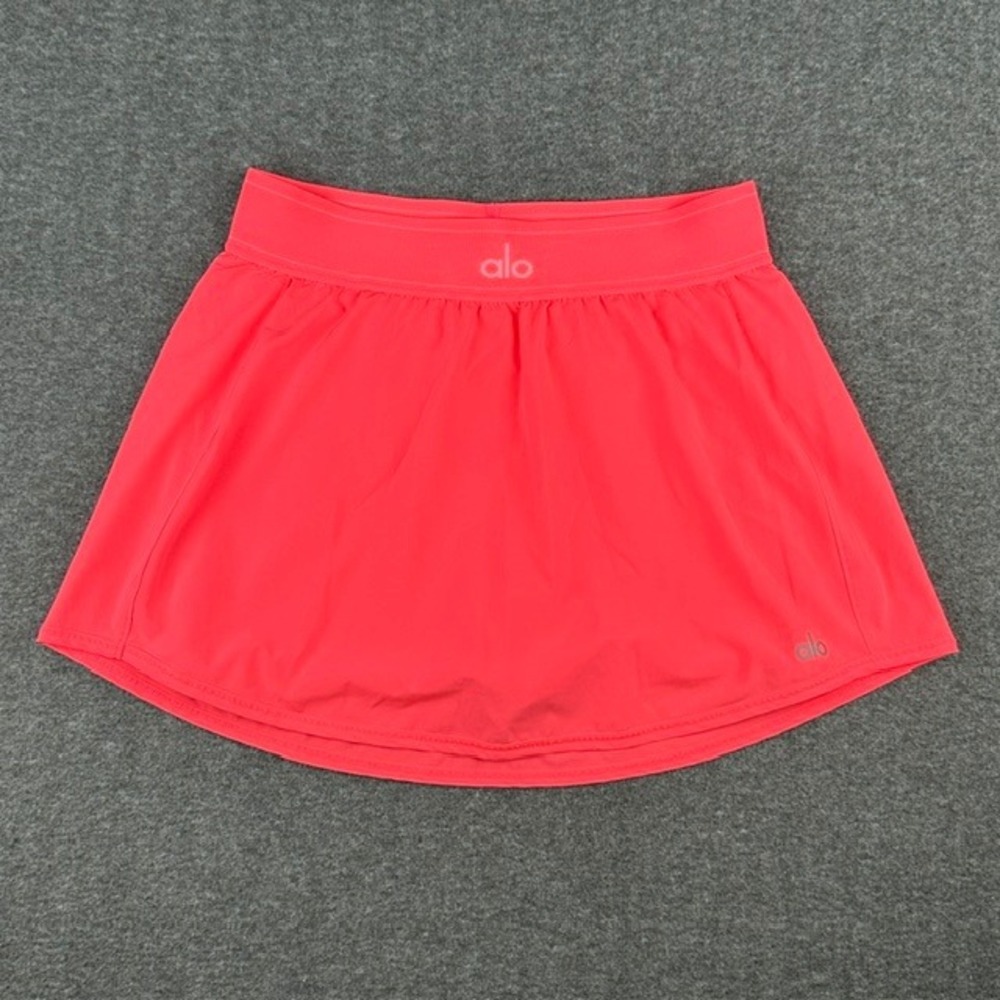 Alo Yoga Womens Small Neon Pink Athletic Tennis Skort Skirt Built-in Shorts